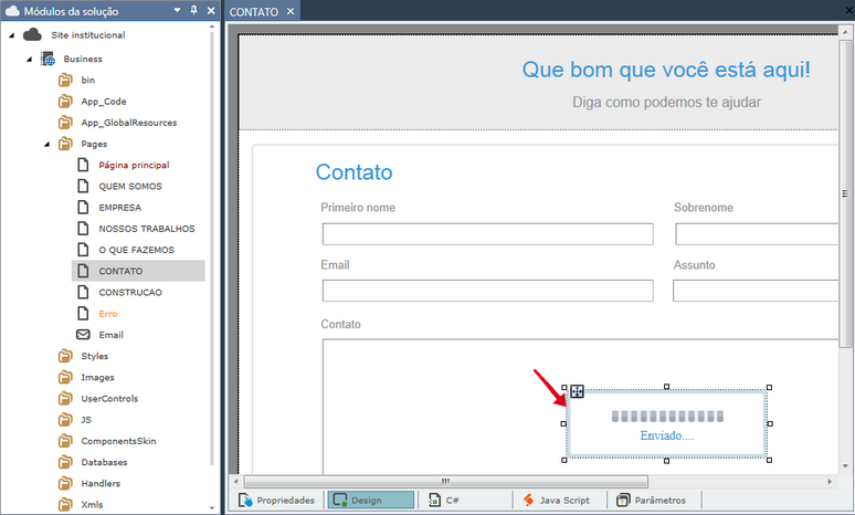 Controle AjaxLoading usado na página Contato do exemplo Site Institucional